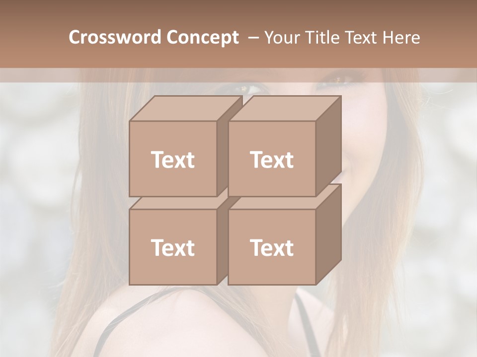 Closeup Portrait Of A Beautiful Young Lady Smiling. PowerPoint Template