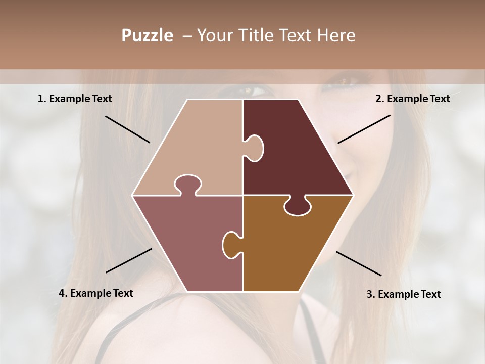 Closeup Portrait Of A Beautiful Young Lady Smiling. PowerPoint Template