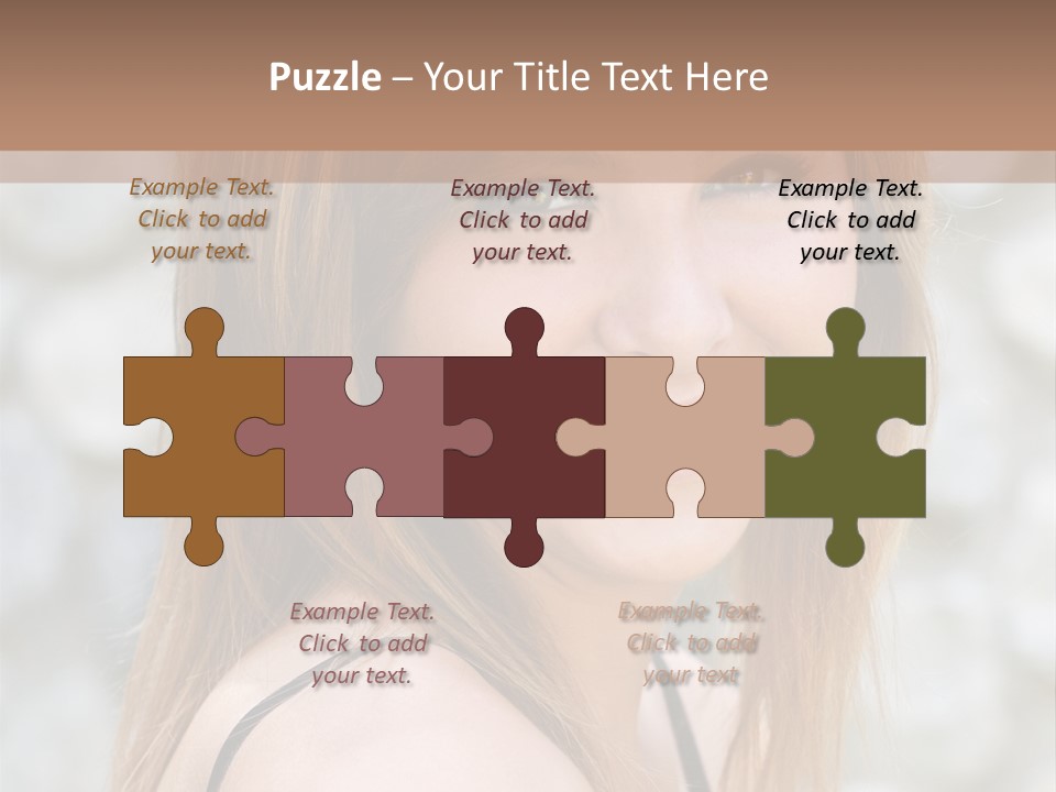 Closeup Portrait Of A Beautiful Young Lady Smiling. PowerPoint Template