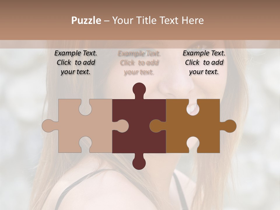 Closeup Portrait Of A Beautiful Young Lady Smiling. PowerPoint Template