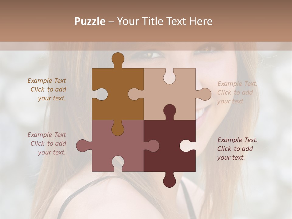 Closeup Portrait Of A Beautiful Young Lady Smiling. PowerPoint Template