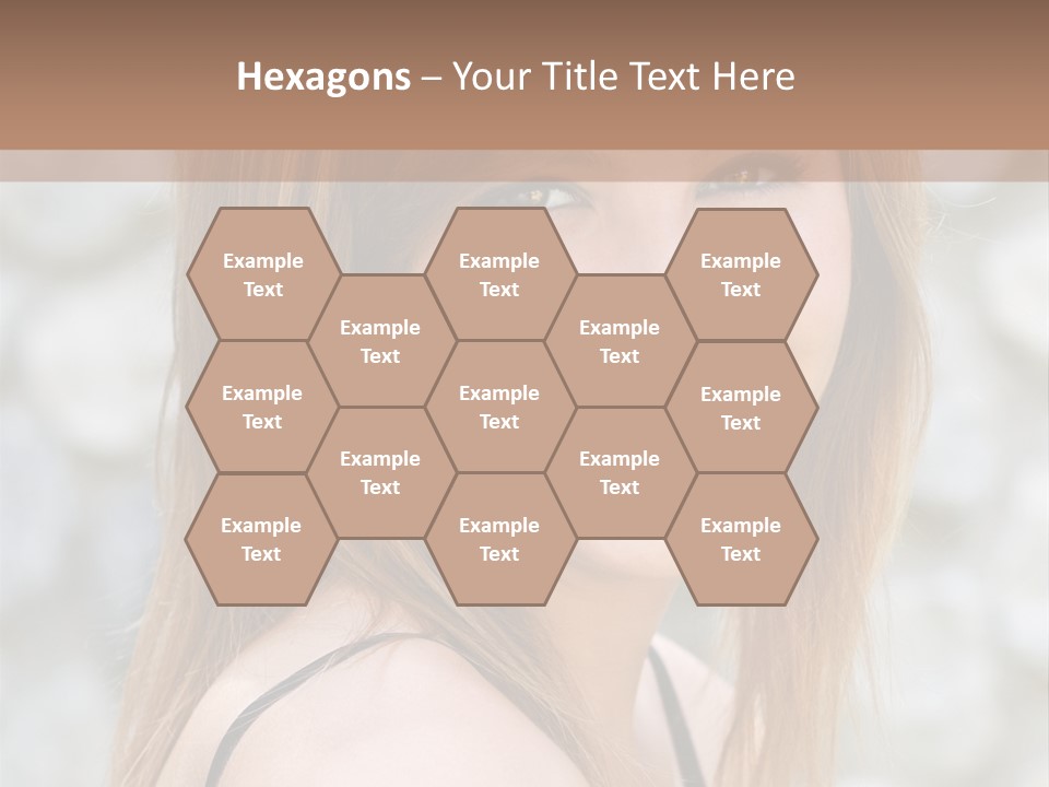 Closeup Portrait Of A Beautiful Young Lady Smiling. PowerPoint Template