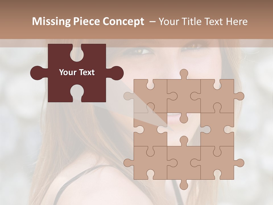 Closeup Portrait Of A Beautiful Young Lady Smiling. PowerPoint Template