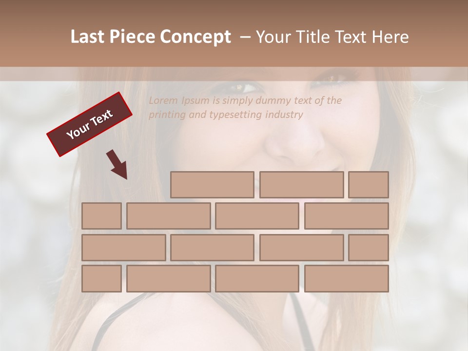 Closeup Portrait Of A Beautiful Young Lady Smiling. PowerPoint Template