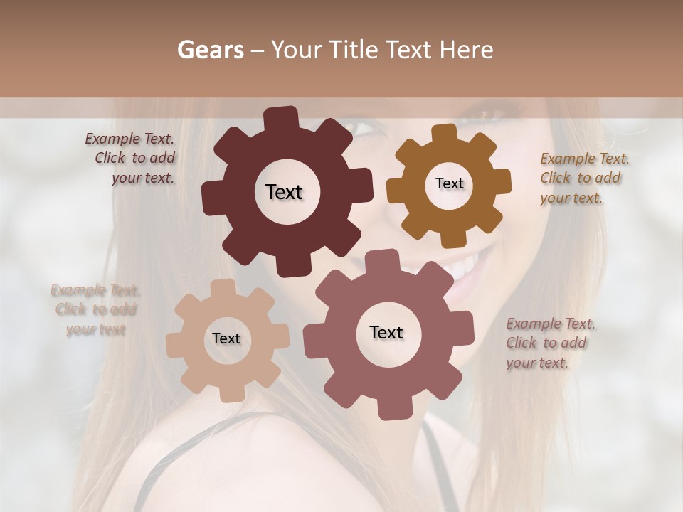 Closeup Portrait Of A Beautiful Young Lady Smiling. PowerPoint Template