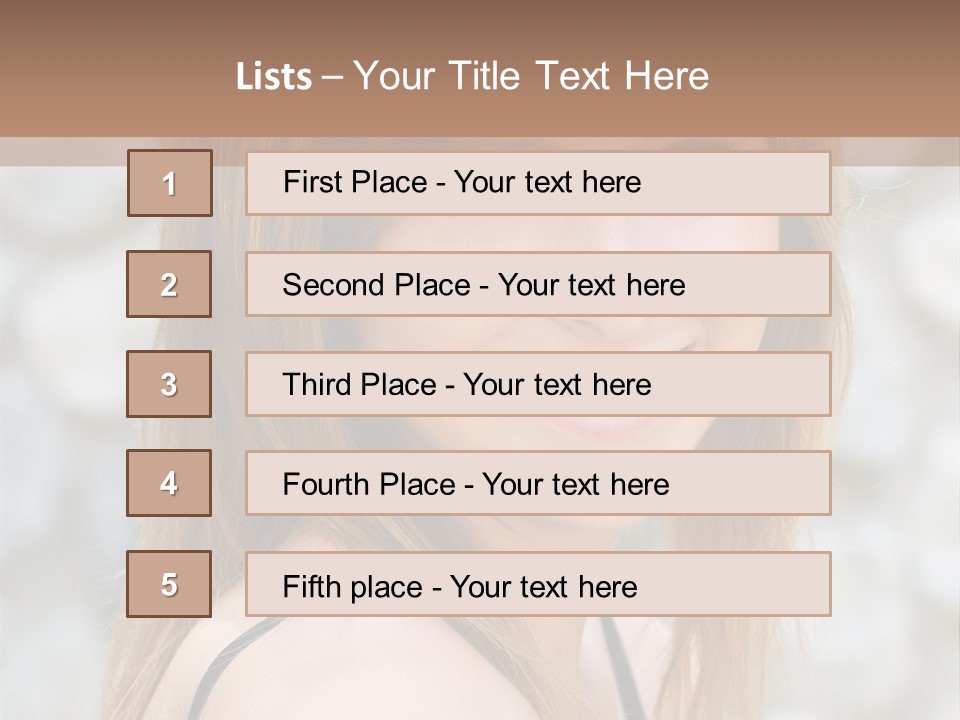 Closeup Portrait Of A Beautiful Young Lady Smiling. PowerPoint Template