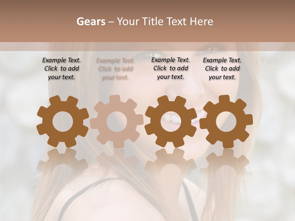 Closeup Portrait Of A Beautiful Young Lady Smiling. PowerPoint Template