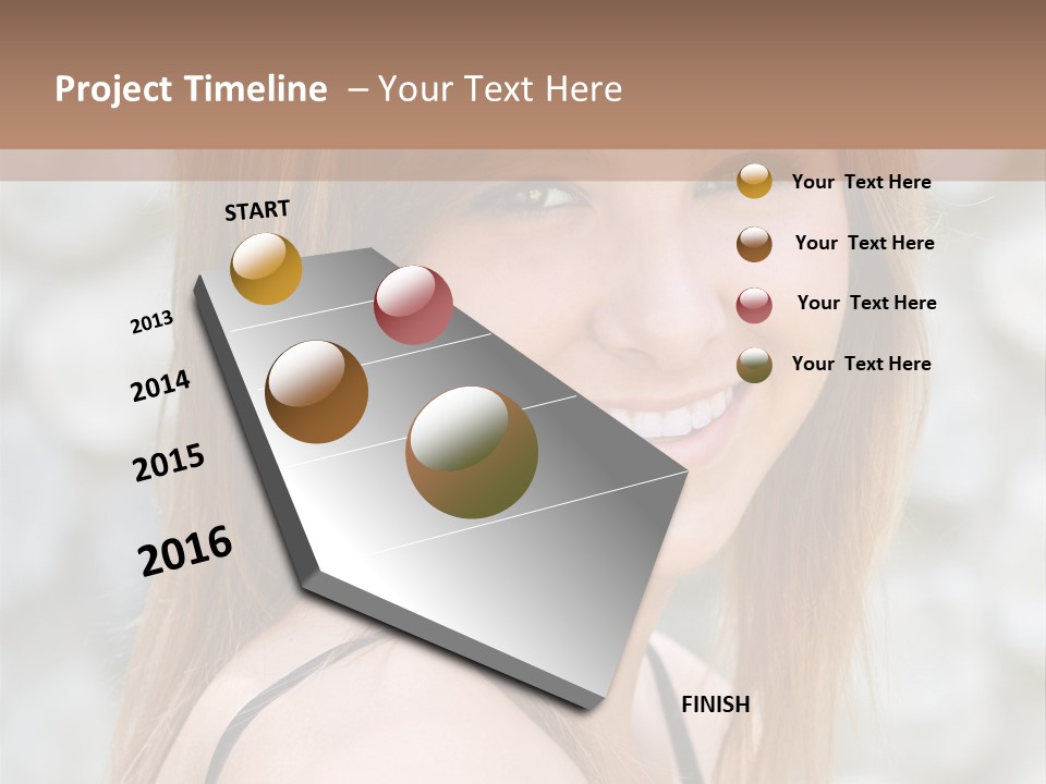 Closeup Portrait Of A Beautiful Young Lady Smiling. PowerPoint Template