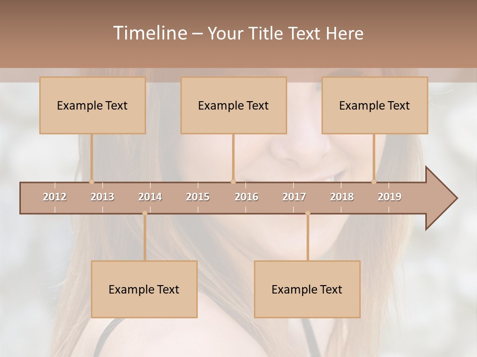 Closeup Portrait Of A Beautiful Young Lady Smiling. PowerPoint Template