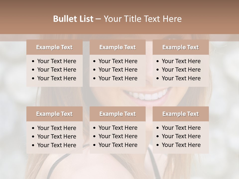 Closeup Portrait Of A Beautiful Young Lady Smiling. PowerPoint Template