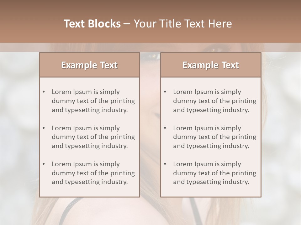 Closeup Portrait Of A Beautiful Young Lady Smiling. PowerPoint Template