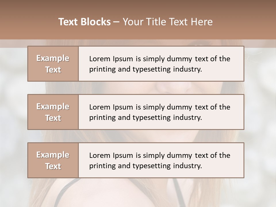 Closeup Portrait Of A Beautiful Young Lady Smiling. PowerPoint Template