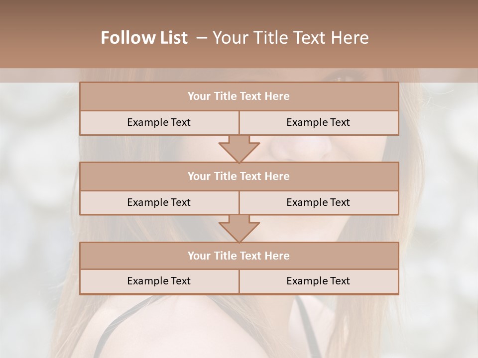 Closeup Portrait Of A Beautiful Young Lady Smiling. PowerPoint Template