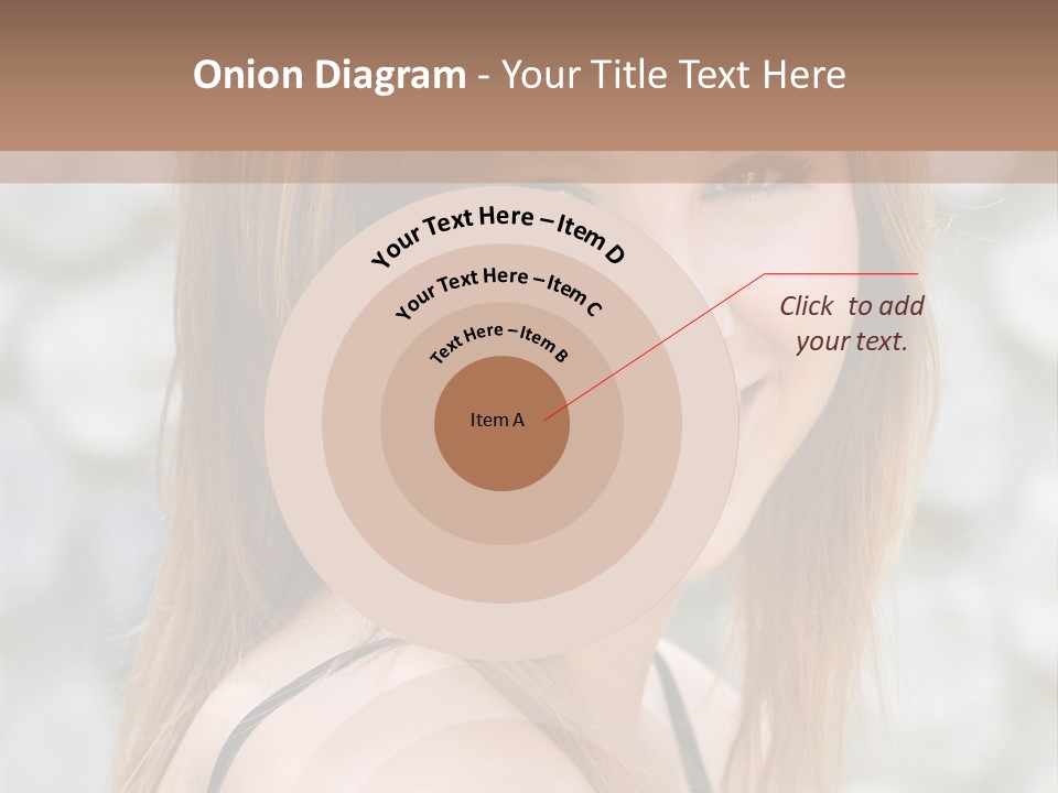 Closeup Portrait Of A Beautiful Young Lady Smiling. PowerPoint Template