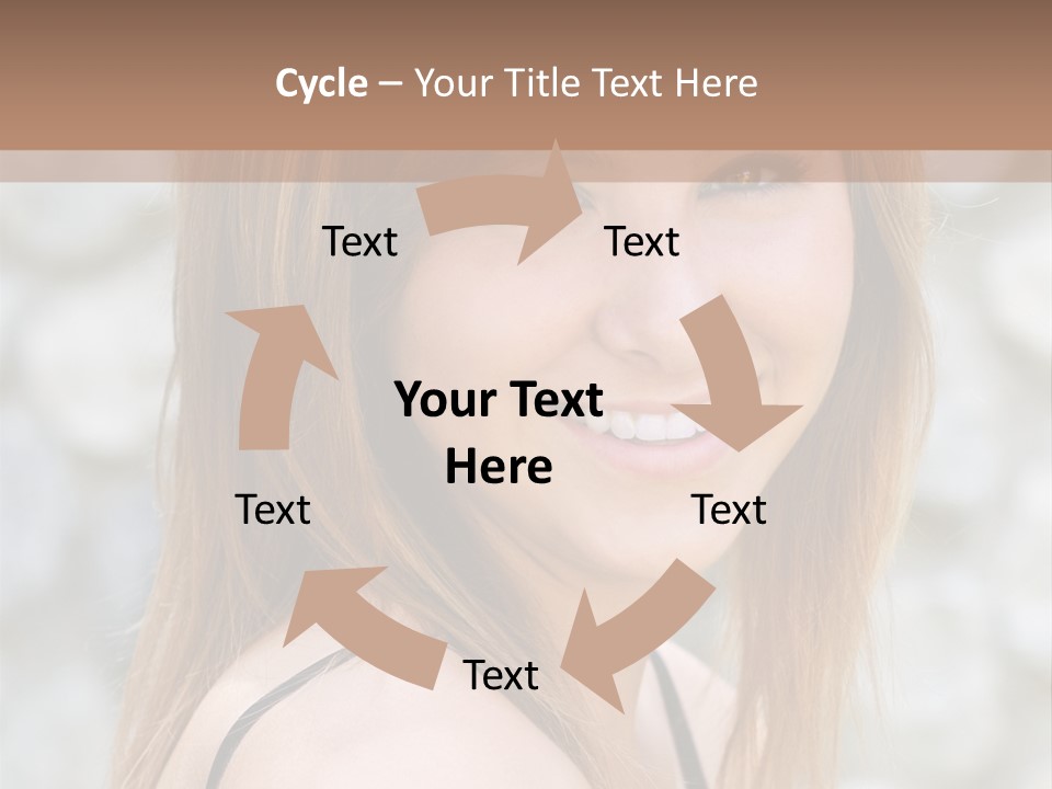 Closeup Portrait Of A Beautiful Young Lady Smiling. PowerPoint Template