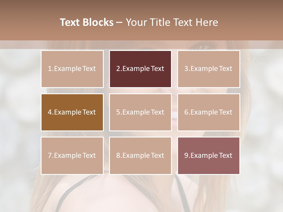 Closeup Portrait Of A Beautiful Young Lady Smiling. PowerPoint Template