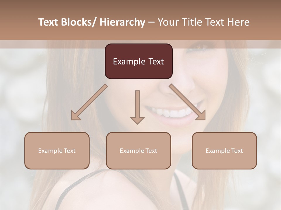 Closeup Portrait Of A Beautiful Young Lady Smiling. PowerPoint Template