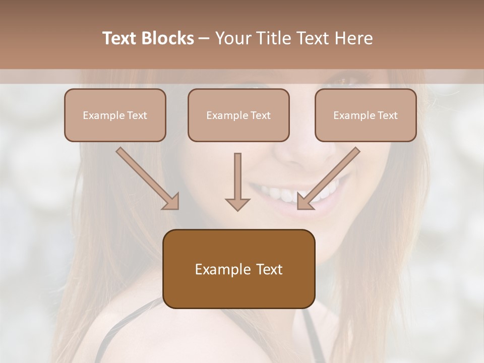 Closeup Portrait Of A Beautiful Young Lady Smiling. PowerPoint Template