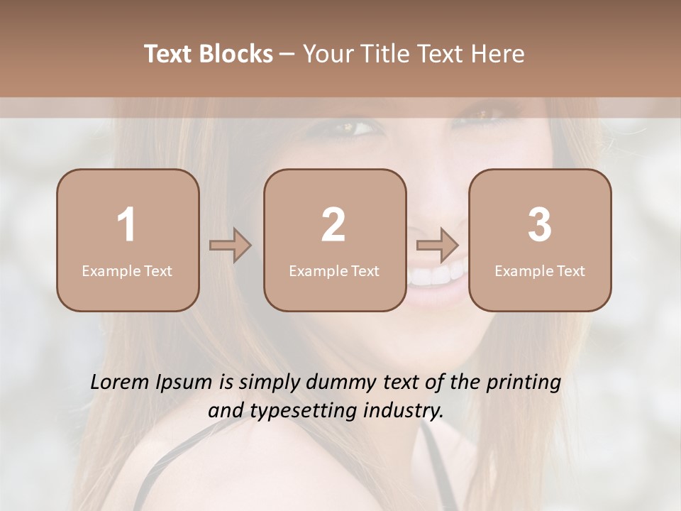 Closeup Portrait Of A Beautiful Young Lady Smiling. PowerPoint Template