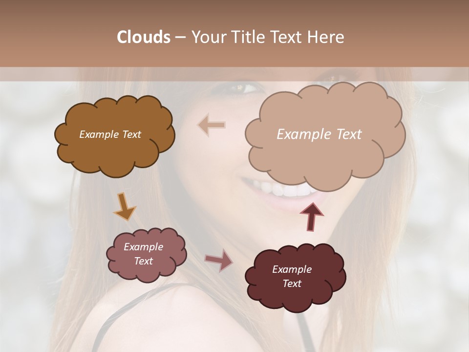 Closeup Portrait Of A Beautiful Young Lady Smiling. PowerPoint Template