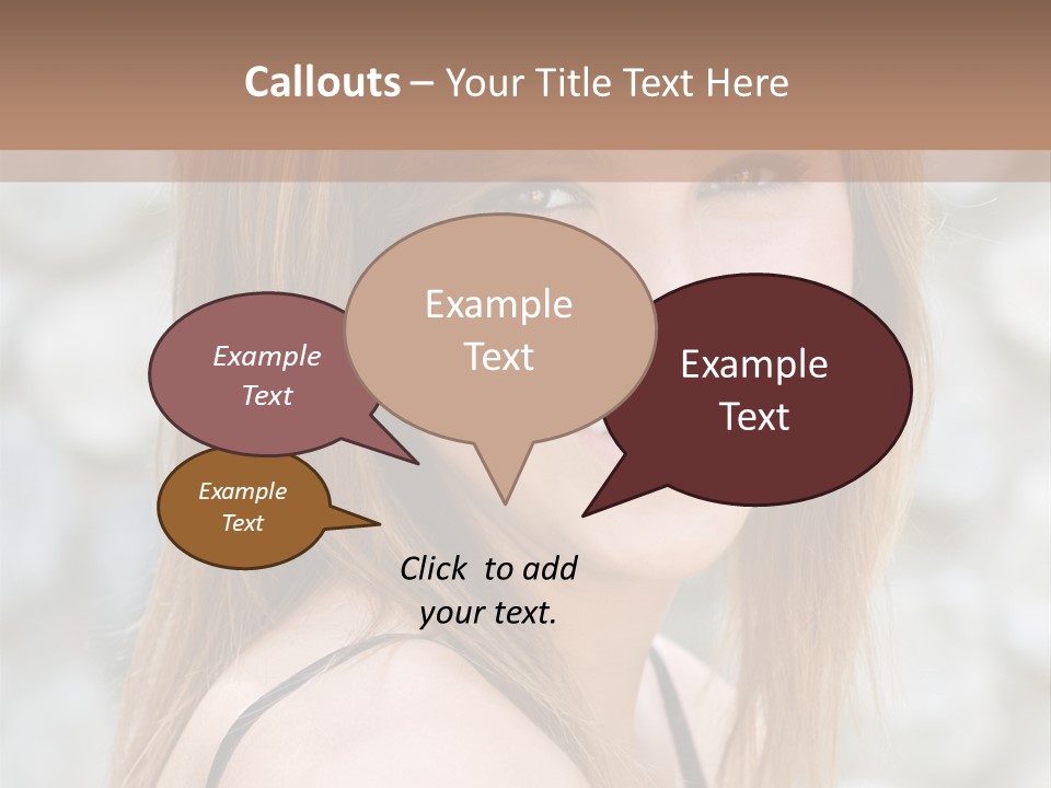 Closeup Portrait Of A Beautiful Young Lady Smiling. PowerPoint Template