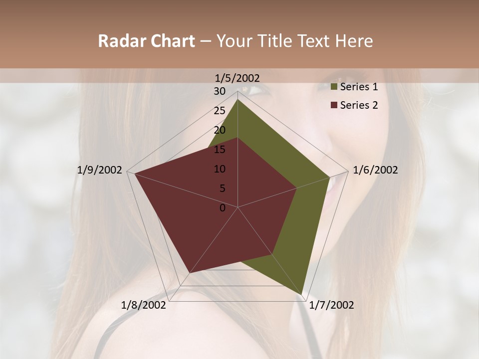 Closeup Portrait Of A Beautiful Young Lady Smiling. PowerPoint Template
