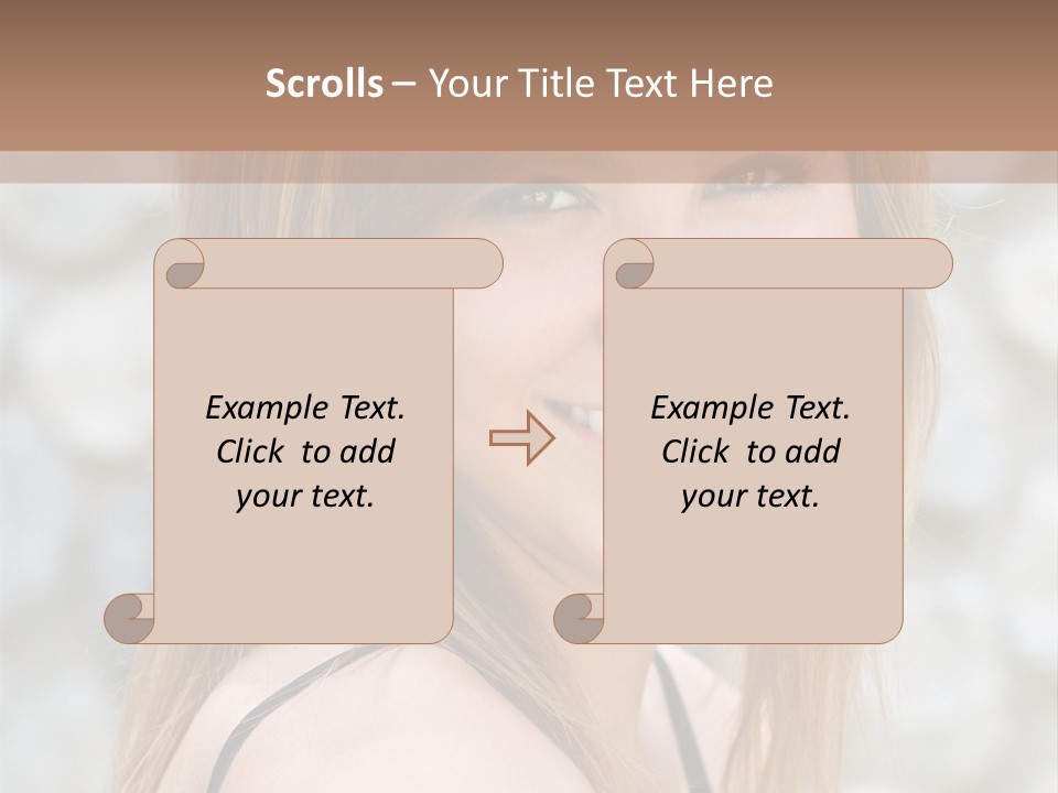 Closeup Portrait Of A Beautiful Young Lady Smiling. PowerPoint Template