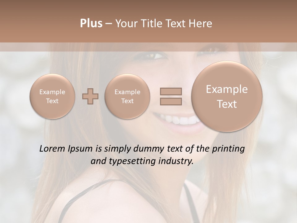 Closeup Portrait Of A Beautiful Young Lady Smiling. PowerPoint Template