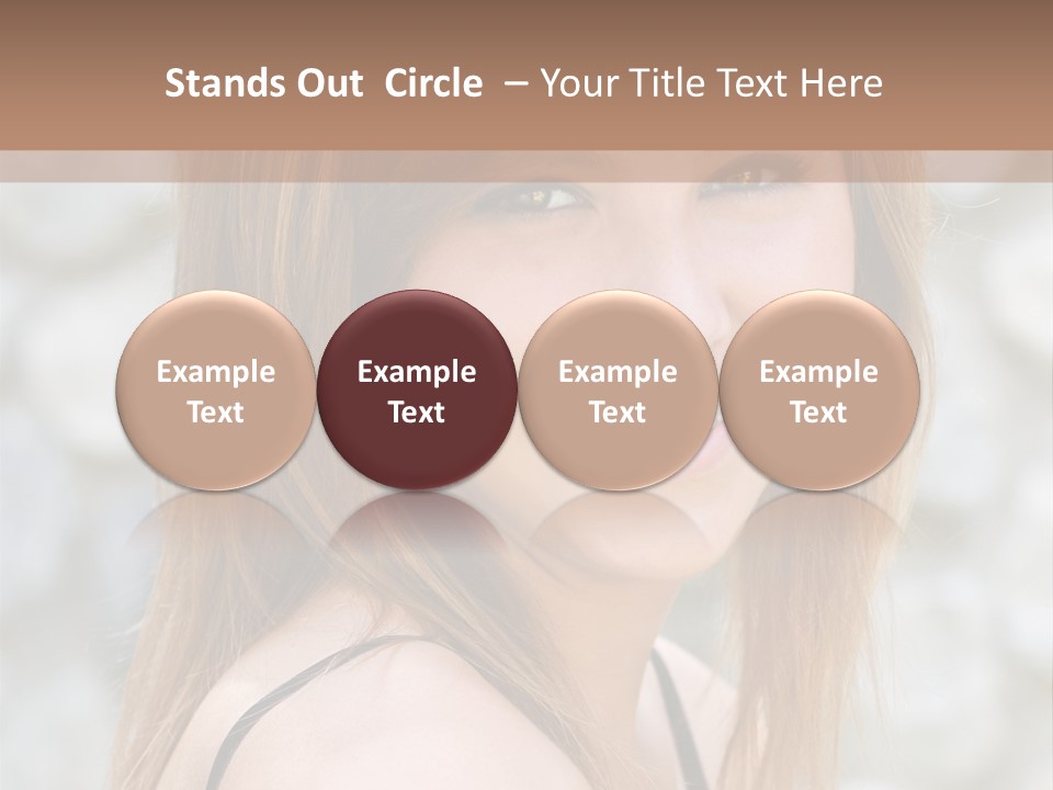 Closeup Portrait Of A Beautiful Young Lady Smiling. PowerPoint Template