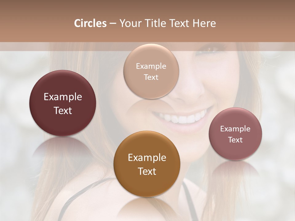 Closeup Portrait Of A Beautiful Young Lady Smiling. PowerPoint Template