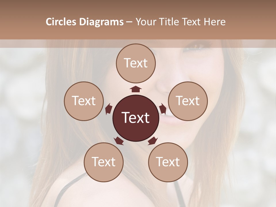 Closeup Portrait Of A Beautiful Young Lady Smiling. PowerPoint Template