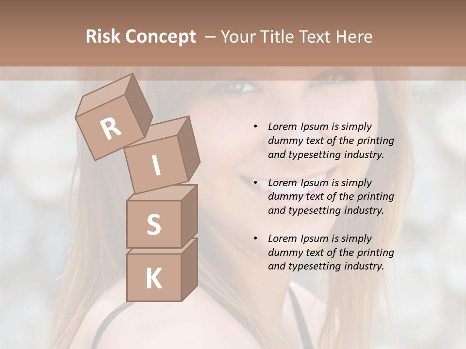 Closeup Portrait Of A Beautiful Young Lady Smiling. PowerPoint Template