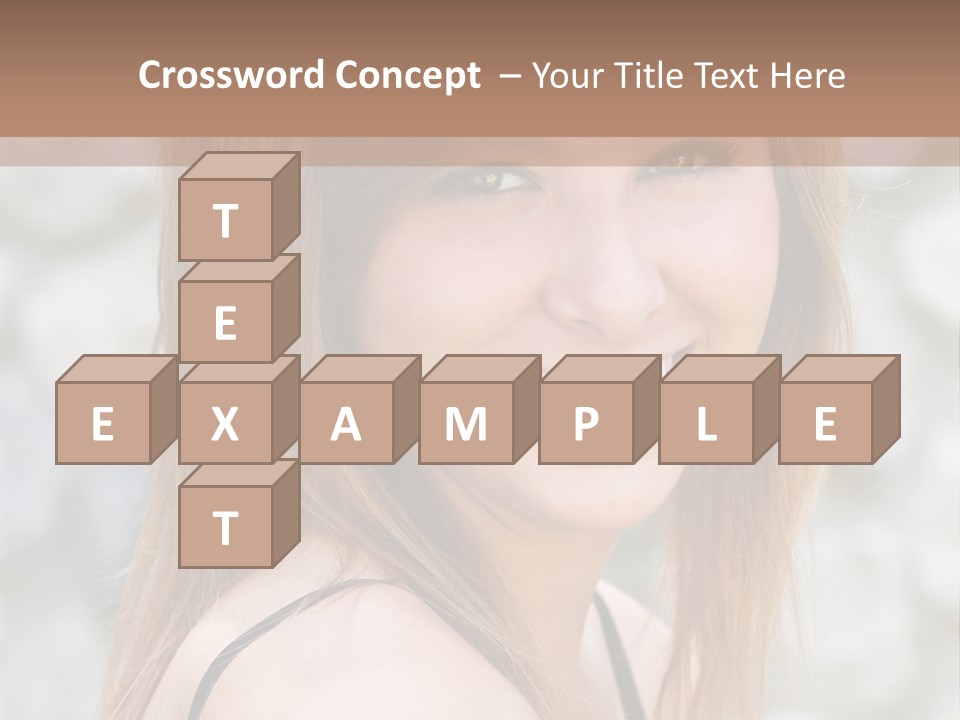 Closeup Portrait Of A Beautiful Young Lady Smiling. PowerPoint Template