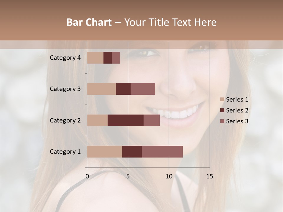 Closeup Portrait Of A Beautiful Young Lady Smiling. PowerPoint Template