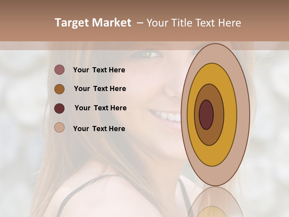 Closeup Portrait Of A Beautiful Young Lady Smiling. PowerPoint Template