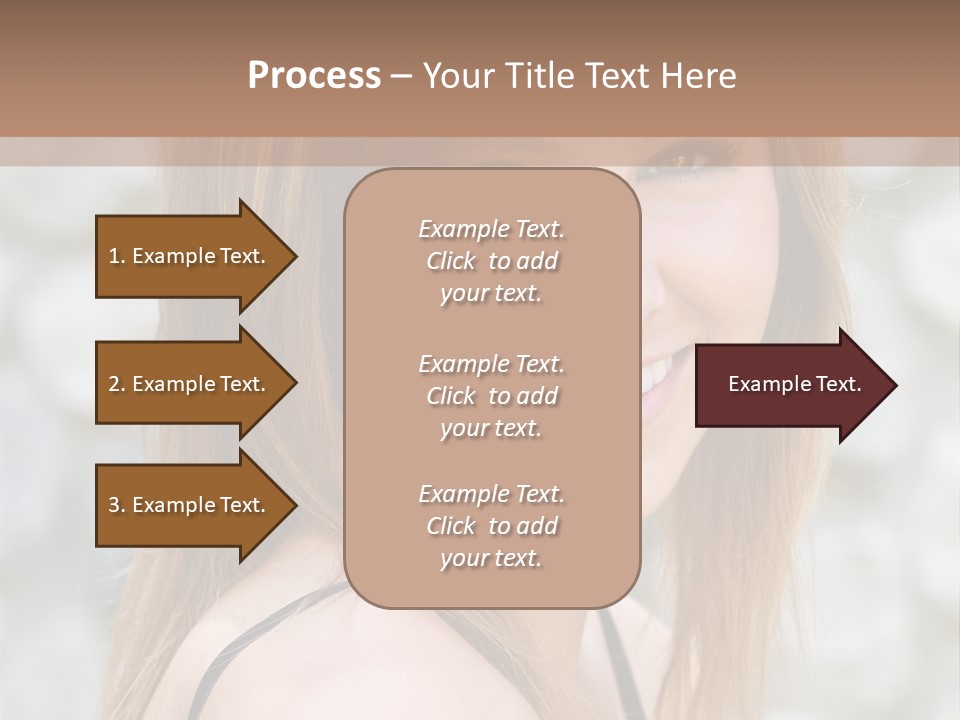 Closeup Portrait Of A Beautiful Young Lady Smiling. PowerPoint Template
