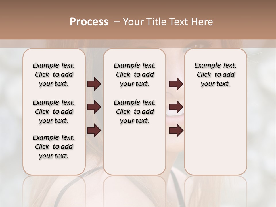 Closeup Portrait Of A Beautiful Young Lady Smiling. PowerPoint Template