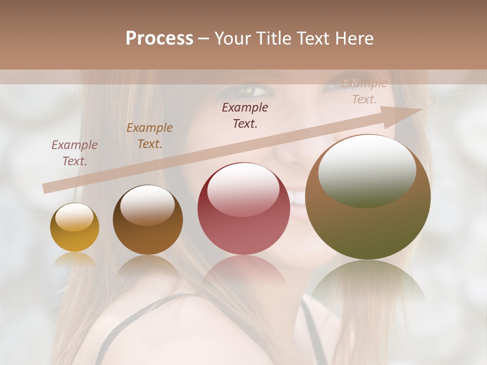 Closeup Portrait Of A Beautiful Young Lady Smiling. PowerPoint Template