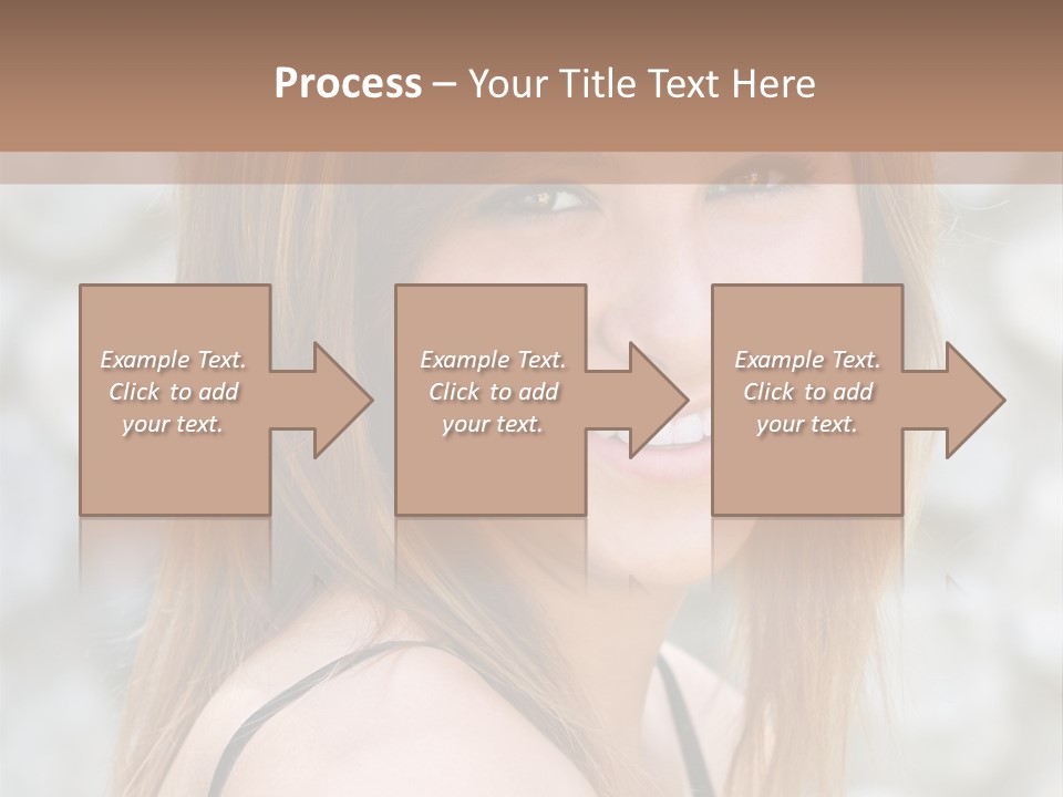 Closeup Portrait Of A Beautiful Young Lady Smiling. PowerPoint Template