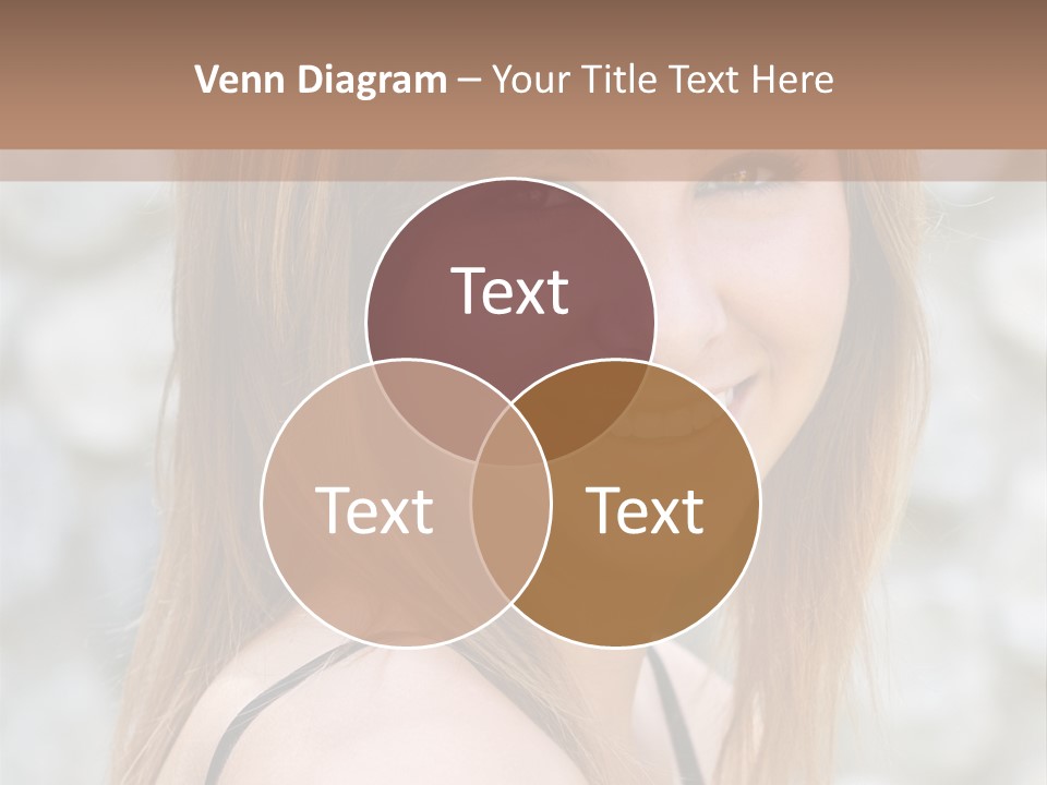 Closeup Portrait Of A Beautiful Young Lady Smiling. PowerPoint Template