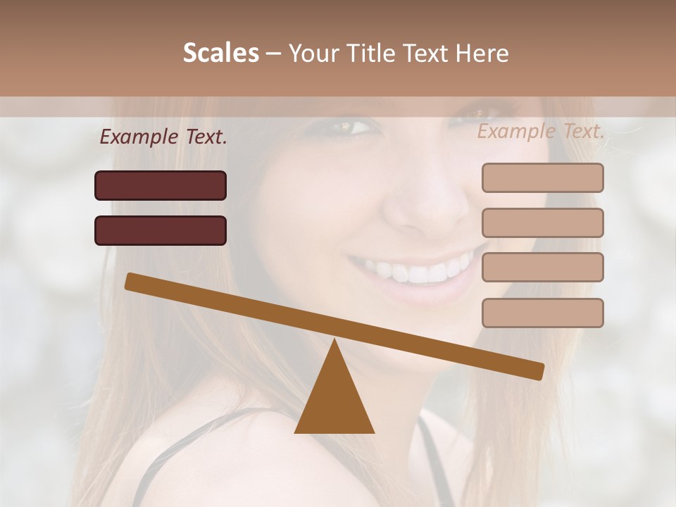 Closeup Portrait Of A Beautiful Young Lady Smiling. PowerPoint Template