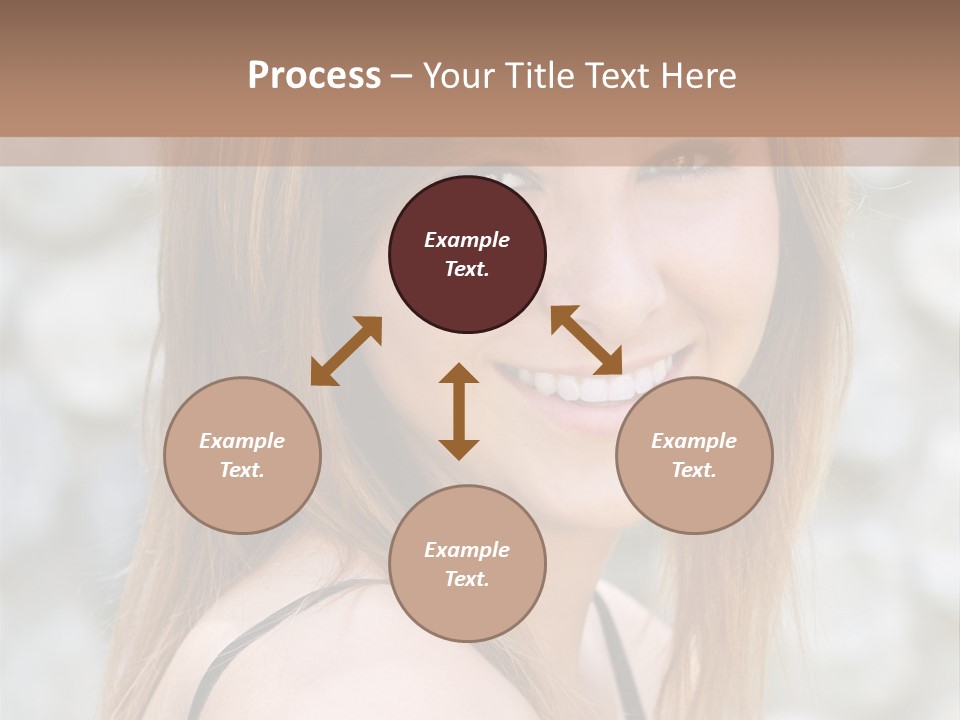 Closeup Portrait Of A Beautiful Young Lady Smiling. PowerPoint Template