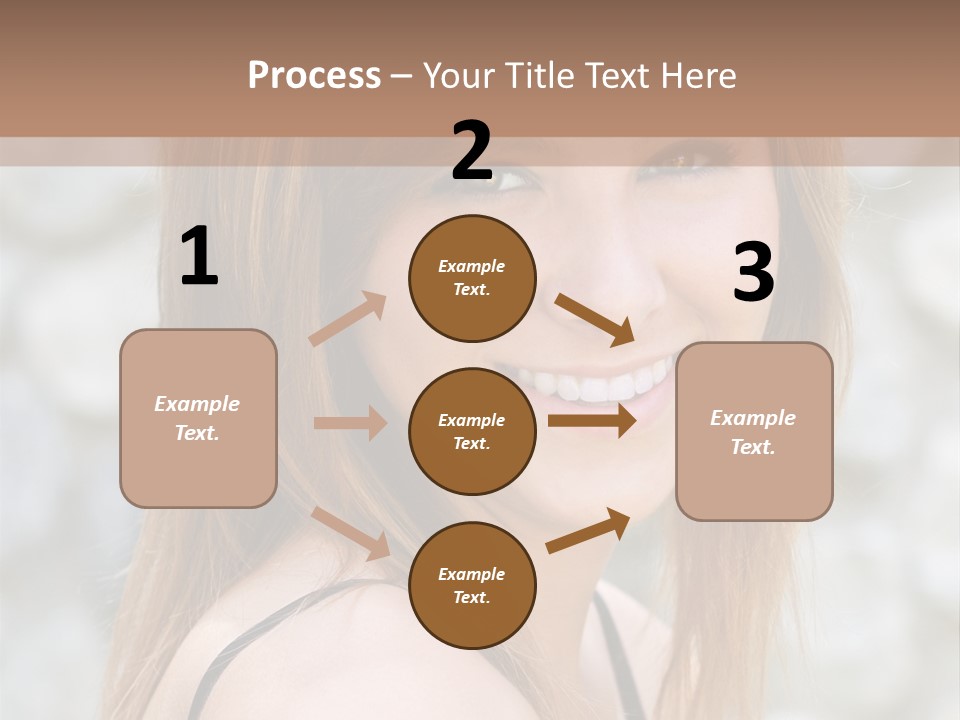 Closeup Portrait Of A Beautiful Young Lady Smiling. PowerPoint Template