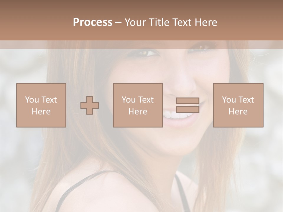 Closeup Portrait Of A Beautiful Young Lady Smiling. PowerPoint Template