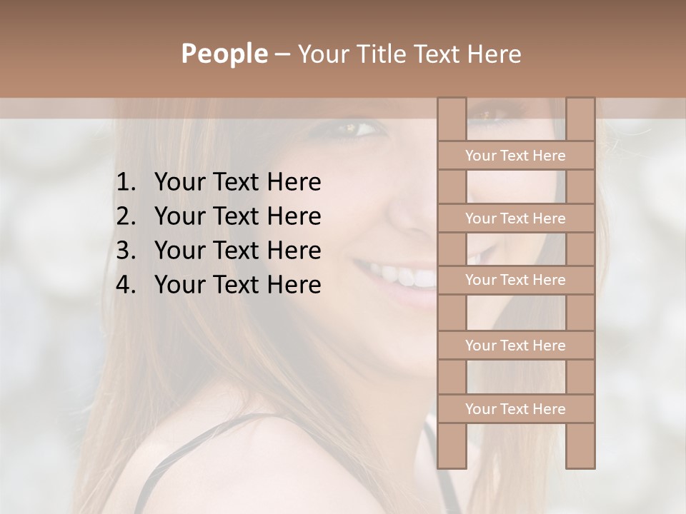 Closeup Portrait Of A Beautiful Young Lady Smiling. PowerPoint Template