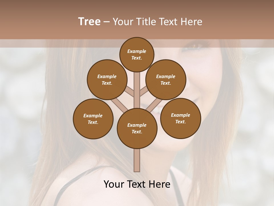 Closeup Portrait Of A Beautiful Young Lady Smiling. PowerPoint Template