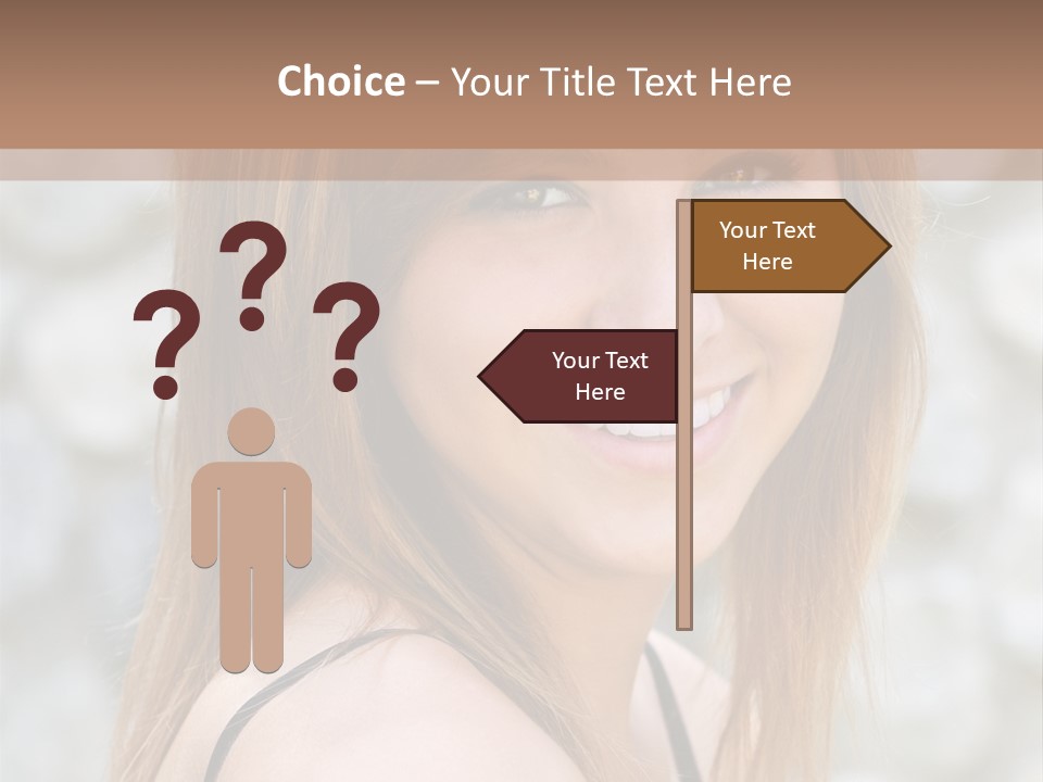 Closeup Portrait Of A Beautiful Young Lady Smiling. PowerPoint Template