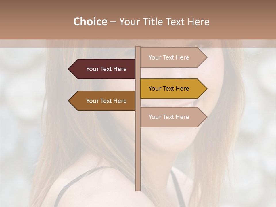 Closeup Portrait Of A Beautiful Young Lady Smiling. PowerPoint Template