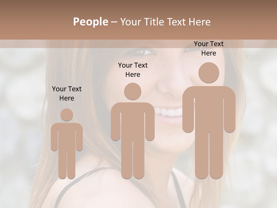 Closeup Portrait Of A Beautiful Young Lady Smiling. PowerPoint Template