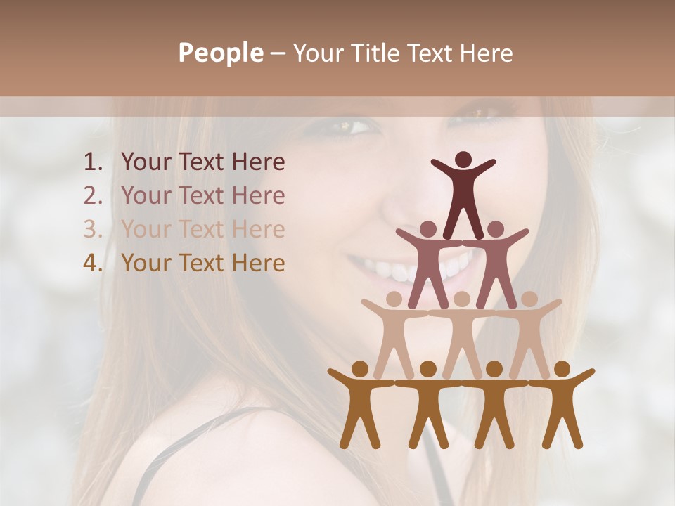 Closeup Portrait Of A Beautiful Young Lady Smiling. PowerPoint Template